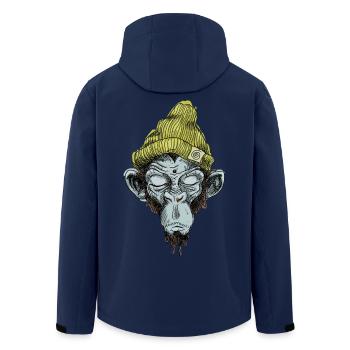 Monkey with hat - Men’s Recycled Softshell Jacket by Stanley/Stella - navy - Back - AI Model Male 185 light (185cm)