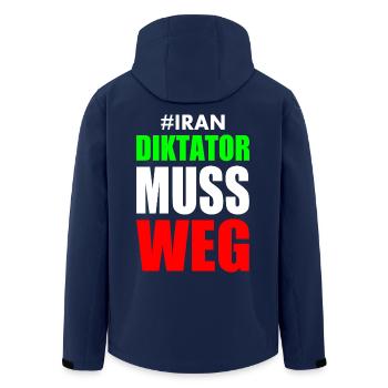 diktator muss weg iran - Recycelte Männer Softshell-Jacke von Stanley/Stella - Navy - Hinten - AI Model Male 185 light (185cm)