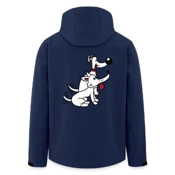 2 Hunde Team Zwei Freunde Schwänzchen Wackeln Crew - Recycelte Männer Softshell-Jacke von Stanley/Stella - Navy - Hinten - AI Model Male 185 light (185cm)