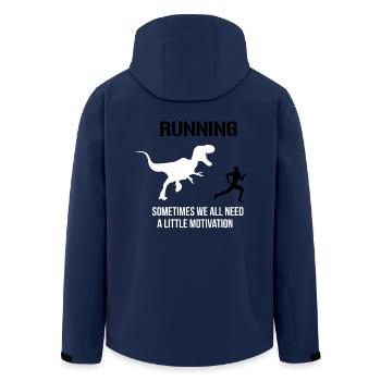 Motivation to run - Men’s Recycled Softshell Jacket by Stanley/Stella - navy - Back - AI Model Male 185 light (185cm)