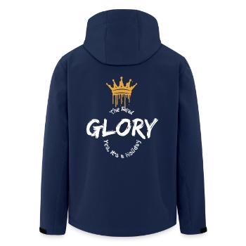 The Real Glory - Men’s Recycled Softshell Jacket by Stanley/Stella - navy - Back - AI Model Male 185 light (185cm)