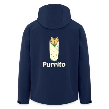 Purrito - Katzen Burrito schnurren Katze Kätzchen - Recycelte Männer Softshell-Jacke von Stanley/Stella - Navy - Hinten - AI Model Male 185 light (185cm)