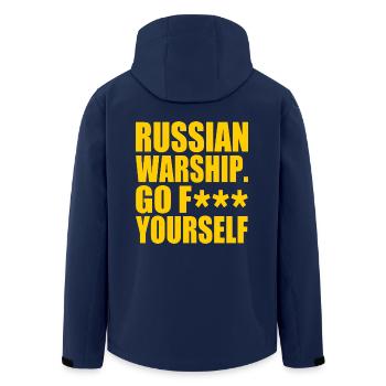 russian warship go f yourself - Men’s Recycled Softshell Jacket by Stanley/Stella - navy - Back - AI Model Male 185 light (185cm)