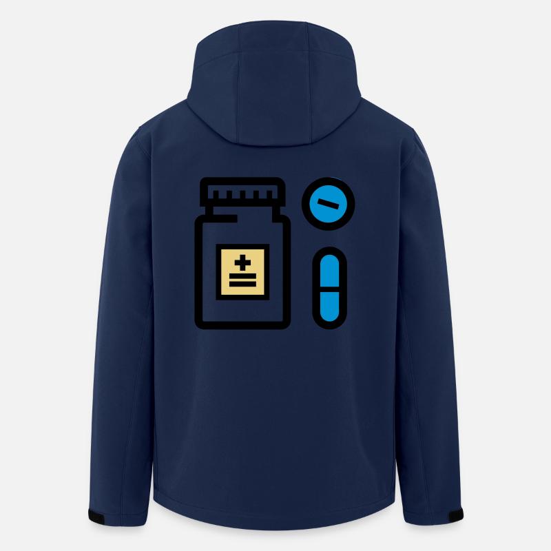 Pilules, médicaments, médicaments, médicaments, pilulier - Veste softshell homme en polyester recyclé Stanley/Stella - marine