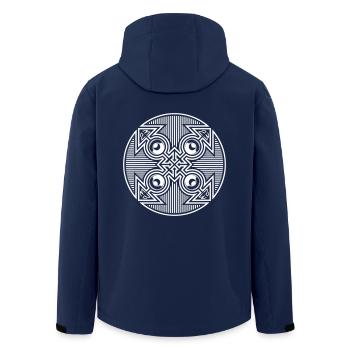 Tekno 23 arrow speaker - Men’s Recycled Softshell Jacket by Stanley/Stella - navy - Back - AI Model Male 185 light (185cm)