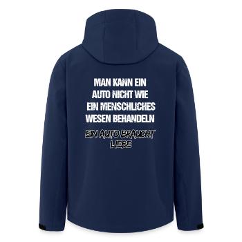 EIN AUTO BRAUCHT LIEBE - Recycelte Männer Softshell-Jacke von Stanley/Stella - Navy - Hinten - AI Model Male 185 light (185cm)