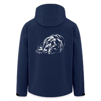 LABRADOR Retriever Labbi Dogs Portrait Wilsigns - Men’s Recycled Softshell Jacket by Stanley/Stella - navy - Back - AI Model Male 185 light (185cm)