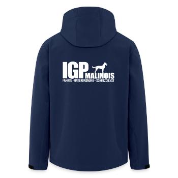 IGP MALINOIS Hundesport Wilsigns Hunde Geschenk - Recycelte Männer Softshell-Jacke von Stanley/Stella - Navy - Hinten - AI Model Male 185 light (185cm)