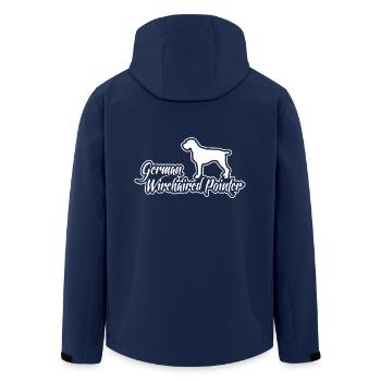 German Wirehaired Pointer Jagdhund Wilsigns Hunde - Recycelte Männer Softshell-Jacke von Stanley/Stella - Navy - Hinten - AI Model Male 185 light (185cm)