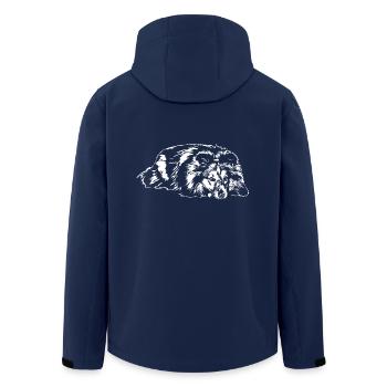 SHETLAND SHEEPDOG SHELTIE Dogs Portrait Wilsigns - Men’s Recycled Softshell Jacket by Stanley/Stella - navy - Back - AI Model Male 185 light (185cm)