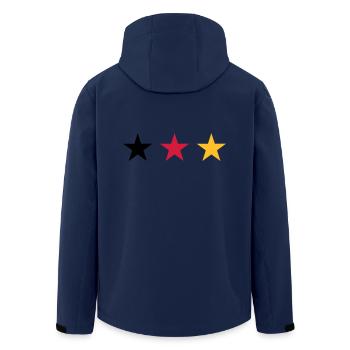 Three stars Germany flag - Men’s Recycled Softshell Jacket by Stanley/Stella - navy - Back - AI Model Male 185 light (185cm)