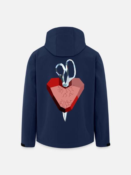 Gebrochenes Herz aus Rubin und Diamant - Recycelte Männer Softshell-Jacke von Stanley/Stella - Navy