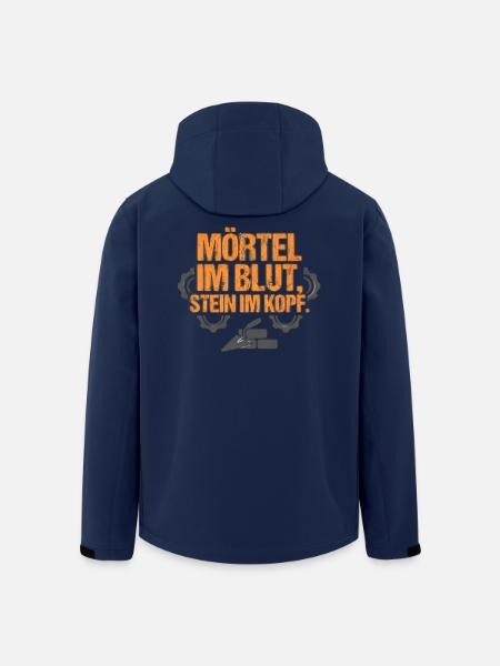 Maurer Mörtel im Blut, Stein im Kopf - Recycelte Männer Softshell-Jacke von Stanley/Stella - Navy