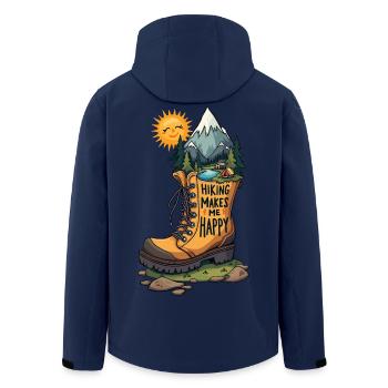 Wandern macht mich glücklich - Recycelte Männer Softshell-Jacke von Stanley/Stella - Navy - Hinten - AI Model Male 185 light (185cm)