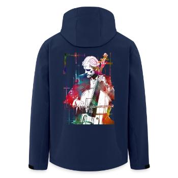 Double bass music art - Veste softshell homme en polyester recyclé Stanley/Stella - marine - Dos - AI Model Male 185 light (185cm)