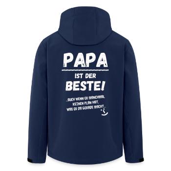 Papa ist der Beste - Recycelte Männer Softshell-Jacke von Stanley/Stella - Navy - Hinten - AI Model Male 185 light (185cm)