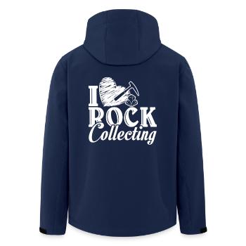 Geologists Love Rock Collecting - Men’s Recycled Softshell Jacket by Stanley/Stella - navy - Back - AI Model Male 185 light (185cm)