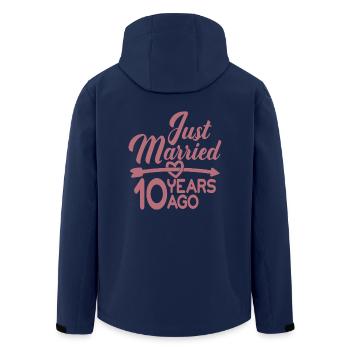 Just Married 10 Years Ago,10th Wedding Anniversary - Men’s Recycled Softshell Jacket by Stanley/Stella - navy - Back - AI Model Male 185 light (185cm)