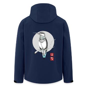 Eisvogel - Recycelte Männer Softshell-Jacke von Stanley/Stella - Navy - Hinten - AI Model Male 185 light (185cm)