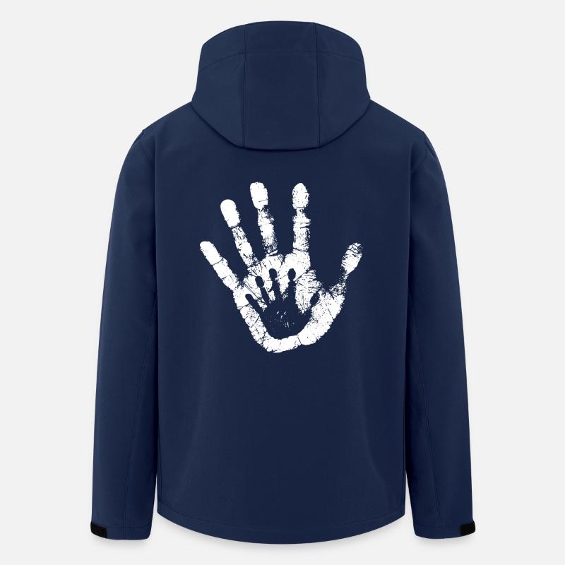 Hand White - Recycelte Männer Softshell-Jacke von Stanley/Stella - Navy