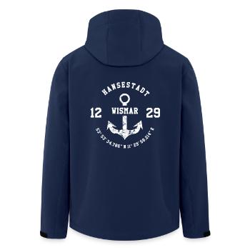 Hansestadt Wismar 1229 - Recycelte Männer Softshell-Jacke von Stanley/Stella - Navy - Hinten - AI Model Male 185 light (185cm)