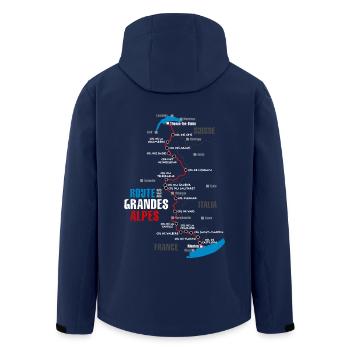 Die Strecke der Route des Grandes Alpes (b) - Recycelte Männer Softshell-Jacke von Stanley/Stella - Navy - Hinten - AI Model Male 185 light (185cm)