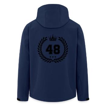 wappen 48 - Recycelte Männer Softshell-Jacke von Stanley/Stella - Navy - Hinten - AI Model Male 185 light (185cm)