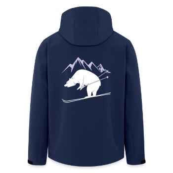 Snowboard Bear - Men’s Recycled Softshell Jacket by Stanley/Stella - navy - Back - AI Model Male 185 light (185cm)