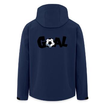 soccer ball goal! FOOTBALL! - Men’s Recycled Softshell Jacket by Stanley/Stella - navy - Back - AI Model Male 185 light (185cm)