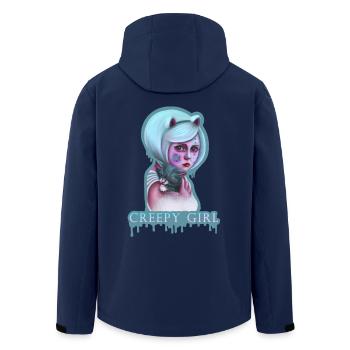 Creepy Girl Pastel Goth Girl Kawaii - Men’s Recycled Softshell Jacket by Stanley/Stella - navy - Back - AI Model Male 185 light (185cm)