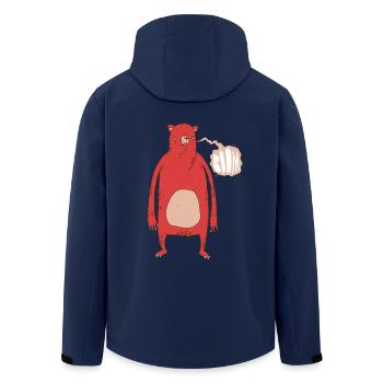 Boom Bear "Red" - Men’s Recycled Softshell Jacket by Stanley/Stella - navy - Back - AI Model Male 185 light (185cm)