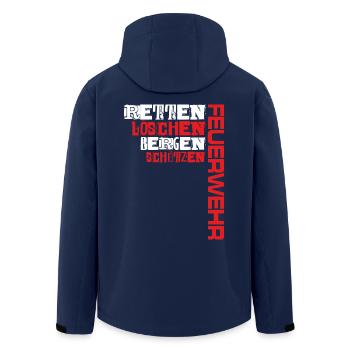 Feuerwehr - Retten Löschen Bergen Schützen - Recycelte Männer Softshell-Jacke von Stanley/Stella - Navy - Hinten - AI Model Male 185 light (185cm)