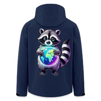 süßer Waschbär - Recycelte Männer Softshell-Jacke von Stanley/Stella - Navy - Hinten - AI Model Male 185 light (185cm)