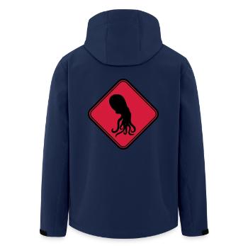 Pieuvre Danger Signe Avertissement Avertissement - Veste softshell homme en polyester recyclé Stanley/Stella - marine - Dos - AI Model Male 185 light (185cm)