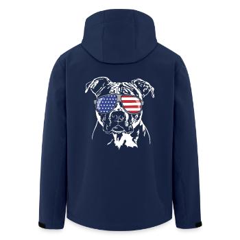 AMERICAN STAFFORDSHIRE TERRIER AMÉRIQUE Drapeau - Veste softshell homme en polyester recyclé Stanley/Stella - marine - Dos - AI Model Male 185 light (185cm)
