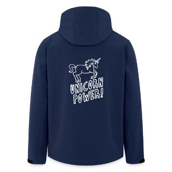 Unicorn - Power - Men’s Recycled Softshell Jacket by Stanley/Stella - navy - Back - AI Model Male 185 light (185cm)