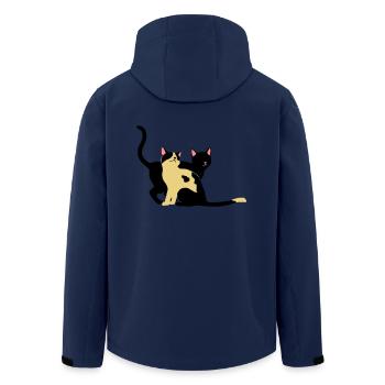 2 Katzen - Recycelte Männer Softshell-Jacke von Stanley/Stella - Navy - Hinten - AI Model Male 185 light (185cm)