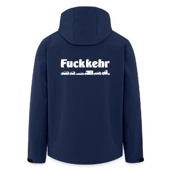 Fuckkehr - Scheiß-Verkehr - Recycelte Männer Softshell-Jacke von Stanley/Stella - Navy - Hinten - AI Model Male 185 light (185cm)