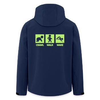 Wakeboarding baby - Men’s Recycled Softshell Jacket by Stanley/Stella - navy - Back - AI Model Male 185 light (185cm)