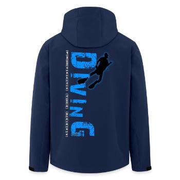 Diving - protects the reefs - Recycelte Männer Softshell-Jacke von Stanley/Stella - Navy - Hinten - AI Model Male 185 light (185cm)