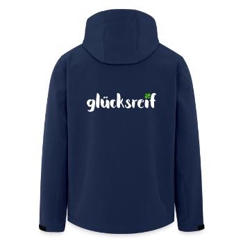 Glücksreif - Lebensglück Kleeblatt Glücksbringer - Recycelte Männer Softshell-Jacke von Stanley/Stella - Navy - Hinten - AI Model Male 185 light (185cm)