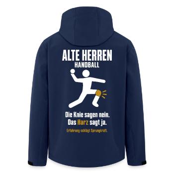 Handball Ü40 Geschenk – Erfahrung statt Sprung - Recycelte Männer Softshell-Jacke von Stanley/Stella - Navy - Hinten - AI Model Male 185 light (185cm)