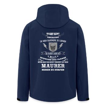 Maurer Tshirt Maurermeister Prüfung Geschenk - Recycelte Männer Softshell-Jacke von Stanley/Stella - Navy - Hinten - AI Model Male 185 light (185cm)