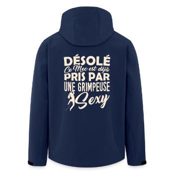 T-shirt Grimpeur - Prise par une Grimpeuse Sexy - Veste softshell homme en polyester recyclé Stanley/Stella - marine - Dos - AI Model Male 185 light (185cm)