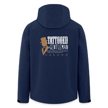 Tattoo Motive - Tatooed Gentleman - Tattooed Ink - Men’s Recycled Softshell Jacket by Stanley/Stella - navy - Back - AI Model Male 185 light (185cm)