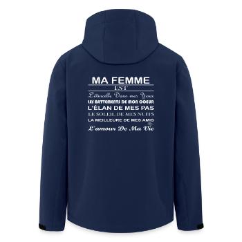 ❤ MA FEMME EST LA MEILLEURE ❤ - Veste softshell homme en polyester recyclé Stanley/Stella - marine - Dos - AI Model Male 185 light (185cm)