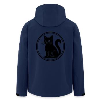 black cat - Men’s Recycled Softshell Jacket by Stanley/Stella - navy - Back - AI Model Male 185 light (185cm)