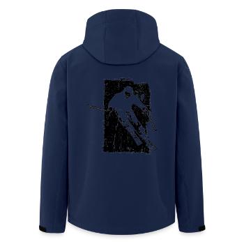 ski skifahrer grunge abfahrt - Recycelte Männer Softshell-Jacke von Stanley/Stella - Navy - Hinten - AI Model Male 185 light (185cm)