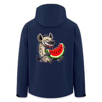 Cute hyena with watermelon cartoon fruit summer - Men’s Recycled Softshell Jacket by Stanley/Stella - navy - Back - AI Model Male 185 light (185cm)