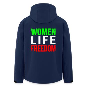 Women life freedom iran - Men’s Recycled Softshell Jacket by Stanley/Stella - navy - Back - AI Model Male 185 light (185cm)